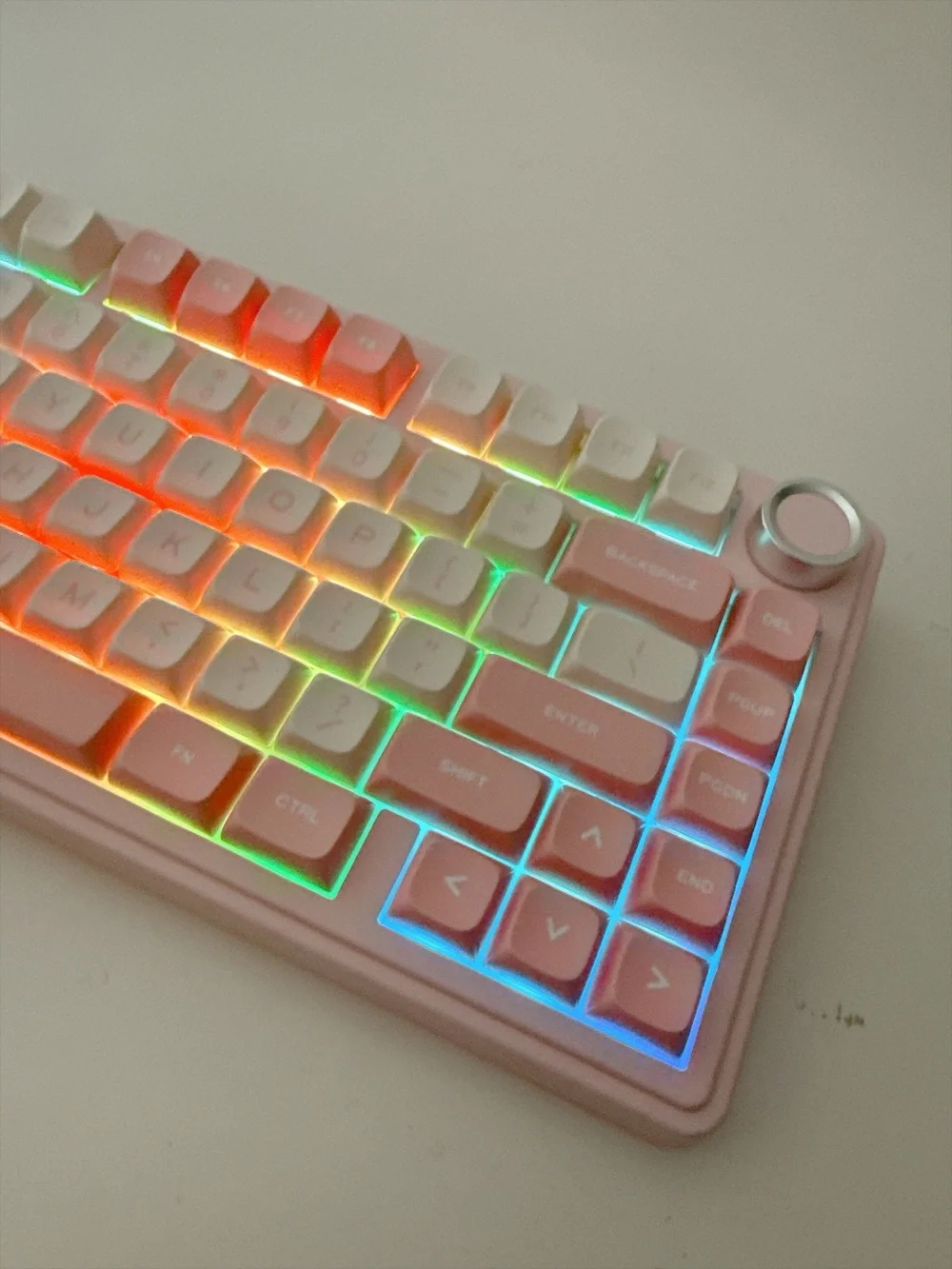 AULA F75 Pink Wireless Mechanical Keyboard RGB 75% Tri-Mode New